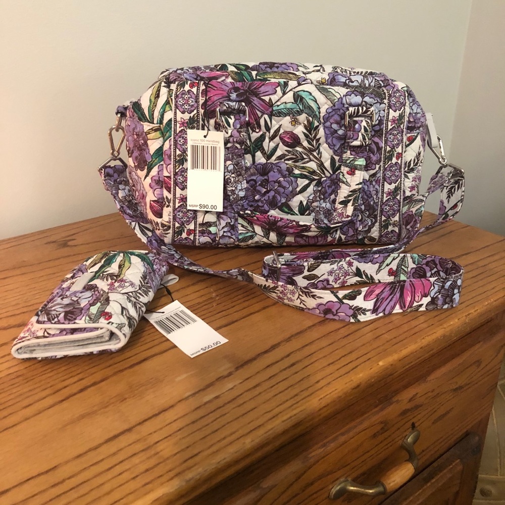 Vera Bradley Lavender Meadow Handbag /with wallet
